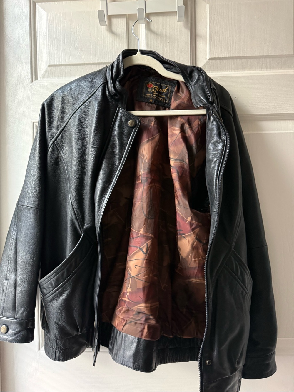 Black Genuine Leather Bomber Jacket